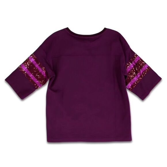 ⚠️SOLD🧘‍♀️4/13/25⚠️NWT Cynthia Rowley Sequin Football Jersey Rugby Shirt - Picture 9 of 11